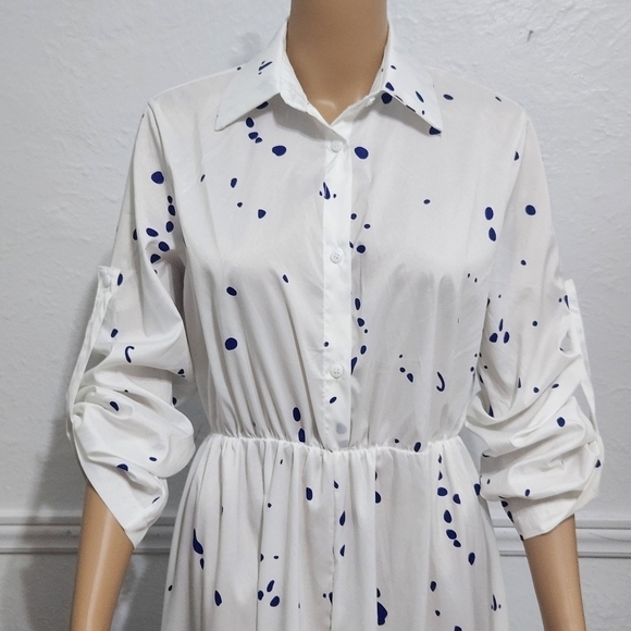 ORDER Plus Summer Boho Party Long Maxi Beach Dress Print Dot - Picture 4 of 11